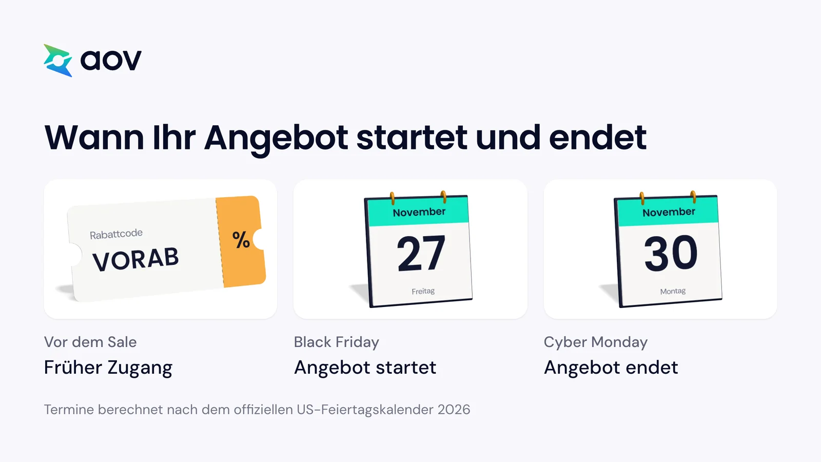 Ein Rabattcode für den frühen Zugang, dann zwei Tischkalender: Das Angebot startet am 27. November und endet am 30. November.