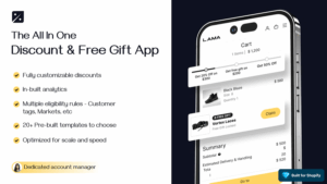 Shopify app interface from Kite showing cart-based reward progress bar and gift claim options.