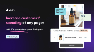 Qikify app showing upsell combo with free gift savings