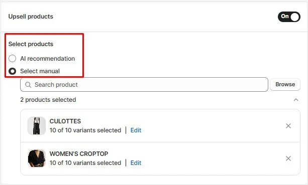 set up the cart drawer upsell offer
