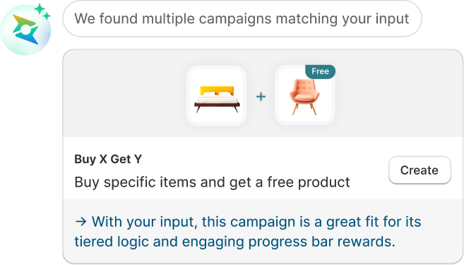 Campaign suggestion: Buy X Get Y, get a free product with eligible purchase