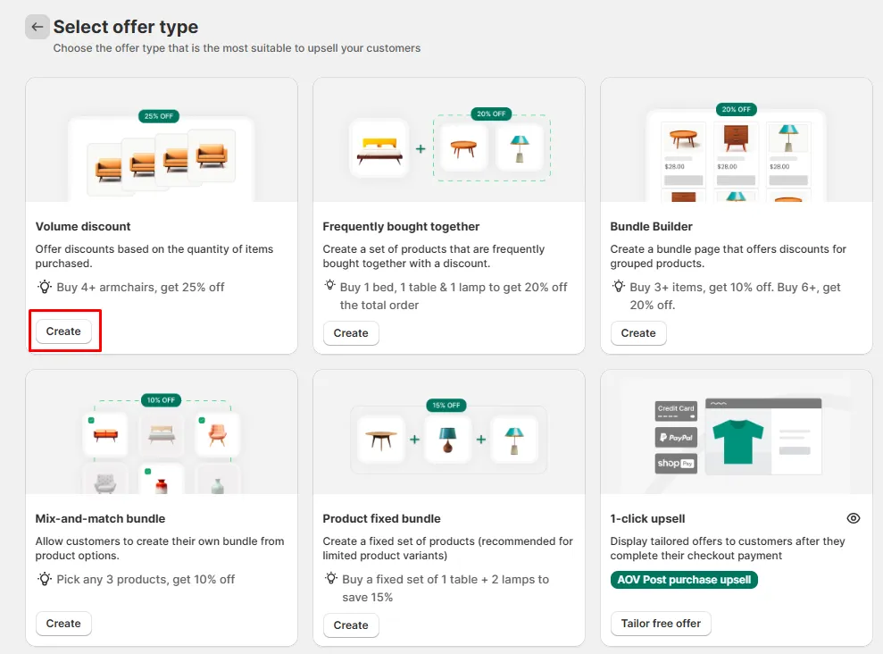 Create your bundling discount campaign on AOV.ai