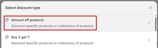 Create your customer-specific discount code on Shopify's built-in tool