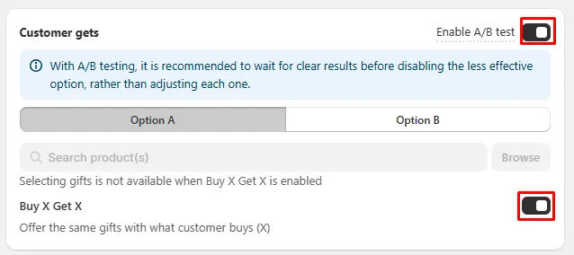 Define the reward in Customer gets section