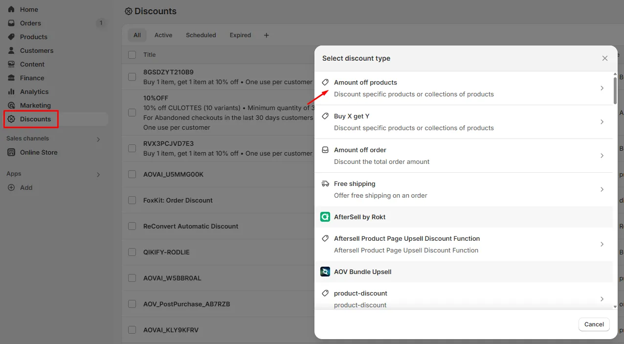 Navigate to Discounts on aov-ai