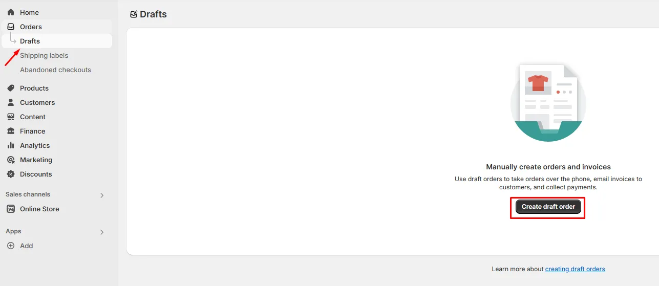 Navigate to the Shopify Admin