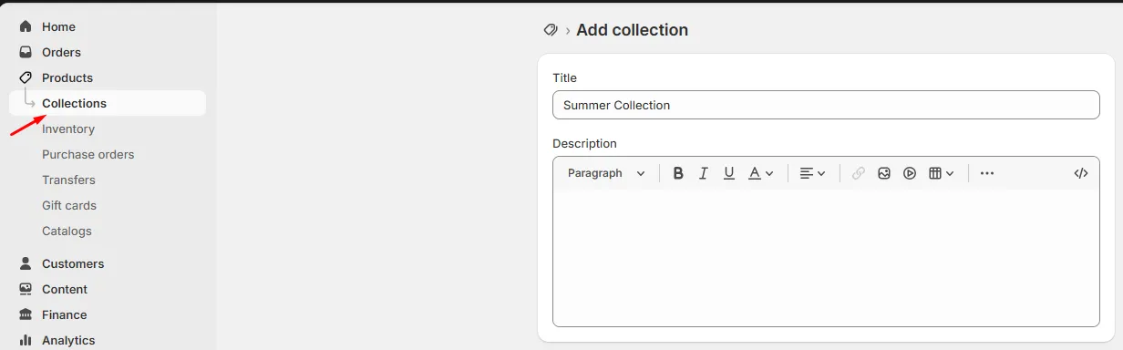 Select the Summer Collection created to apply this discount