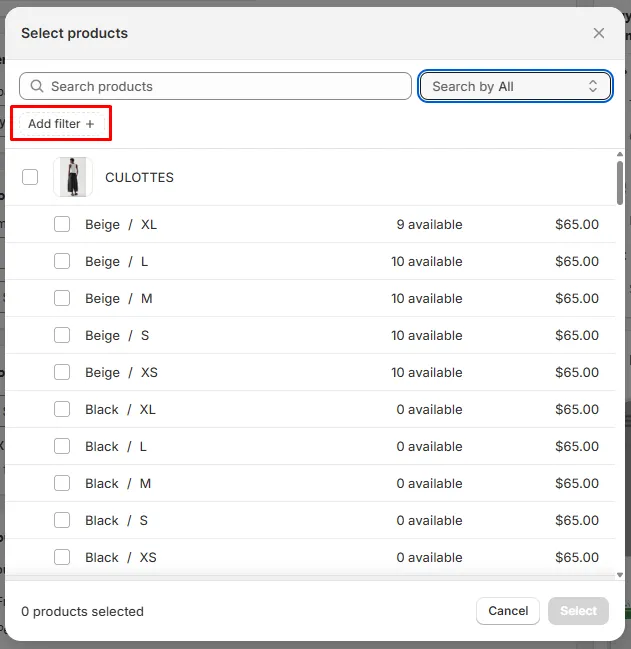 Set the purchase condition in Customer by section